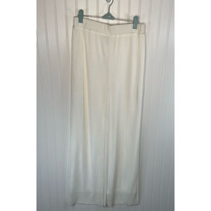Women's Vici Madonna Plisse Wide Leg Pants, White, Size M NWT